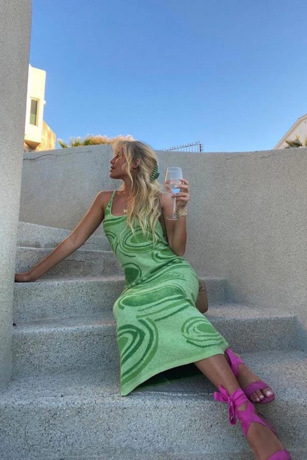 Rent House Of Sunny Green Dress UK 8 | By Rotation UK