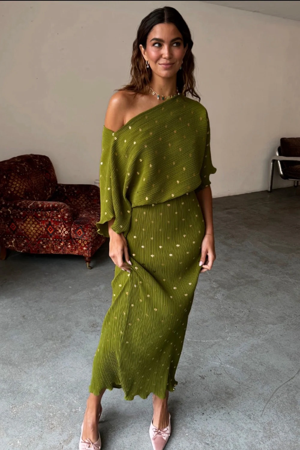 Rent Never Fully Dressed Green Dress UK 12 | By Rotation UK