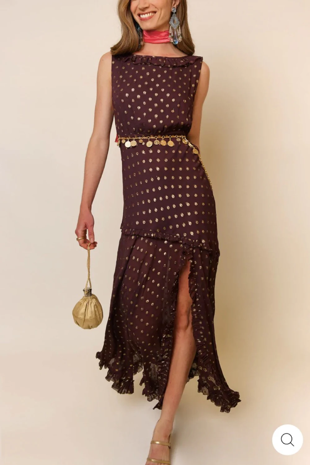 Rent Rixo Brown Dress UK 10 | By Rotation UK
