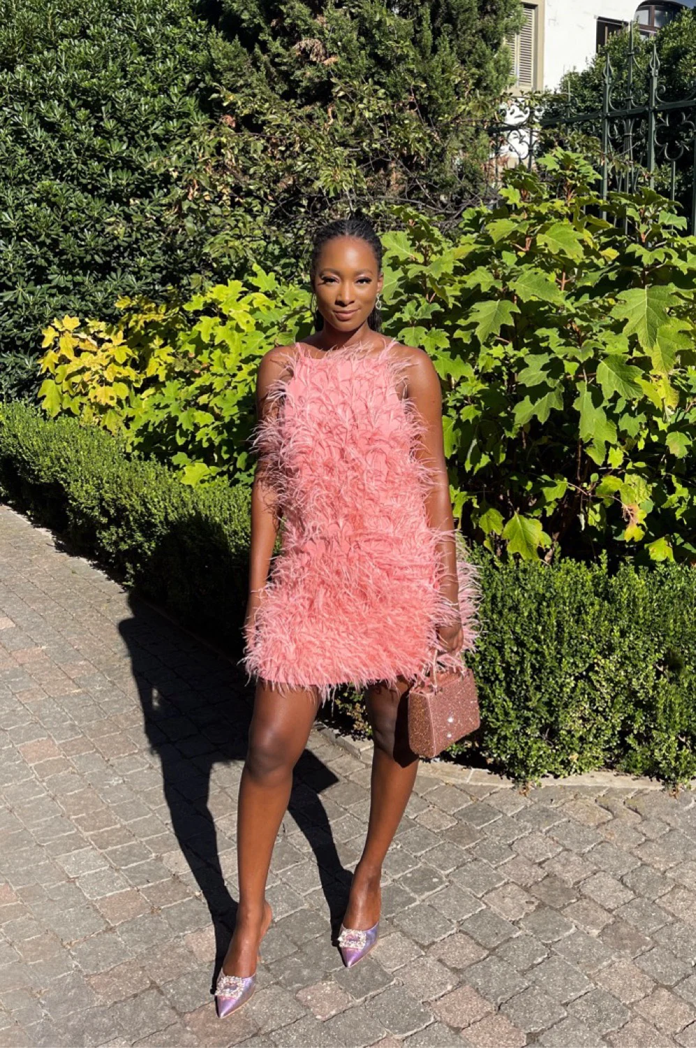 cult gaia shannon dress pink Cult Gaia Shannon Feather Dress Pink Size 8