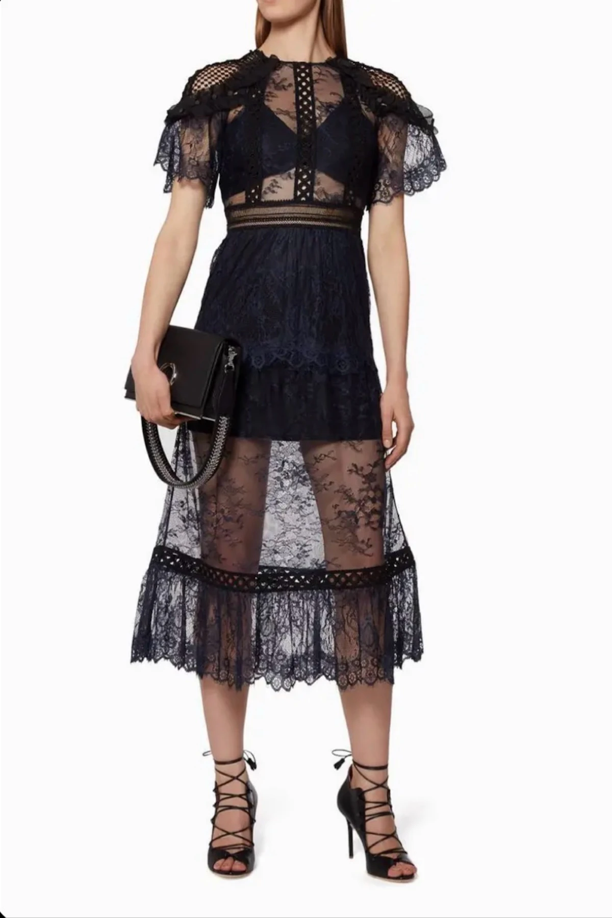 By Rotation Dresses Rent Self-Portrait Navy Dress UK 8 | By Rotation UK