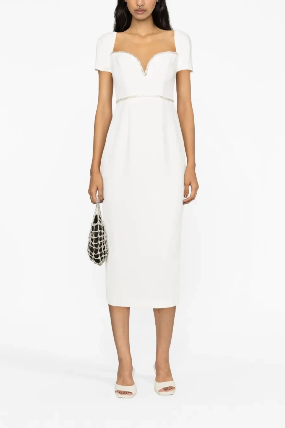 Rent Self-Portrait White Dress UK 6 | By Rotation UK
