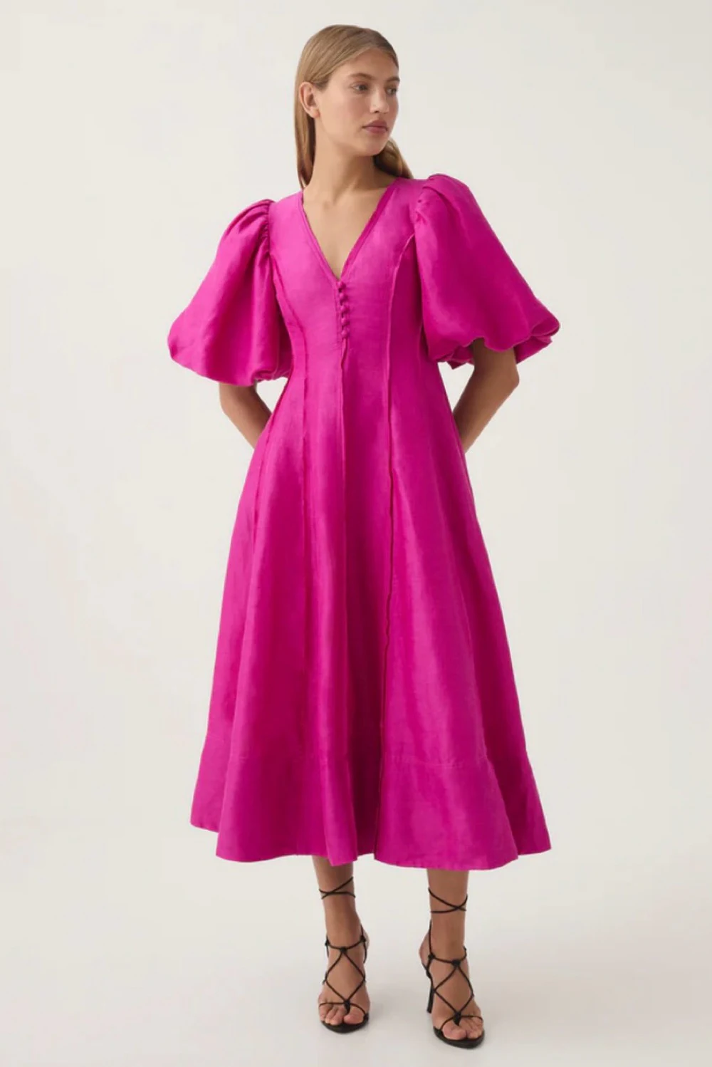 knee length dresses for ladies Magnetic Draped Midi Dress main image 0