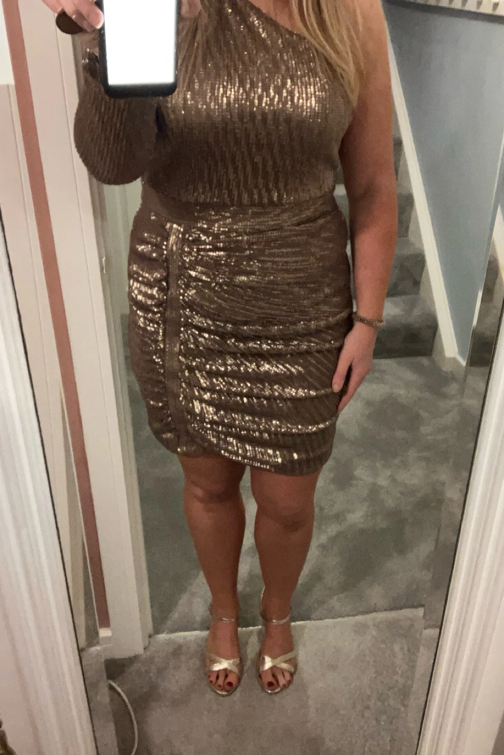 lavish alice gold sequin dress Lavish Alice Gold Balloon Sleeve Pleated Sequin Mini Dress