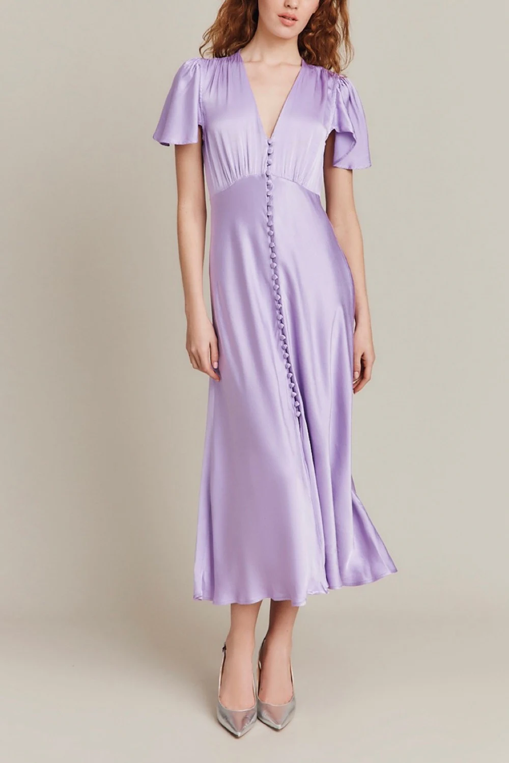 ghost purple dress Ghost Purple Lace Strap Dress