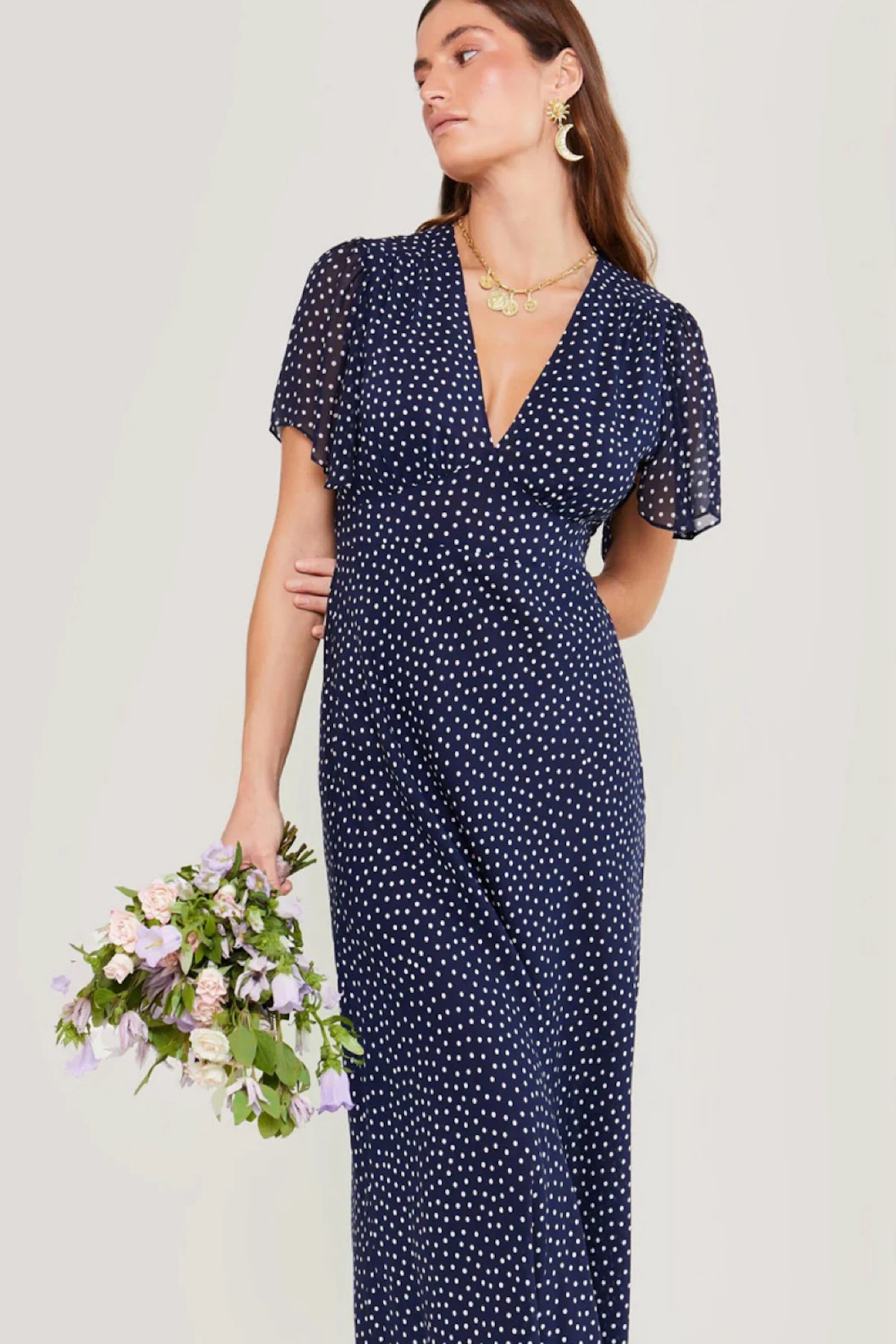 rixo florida midi dress Rent Rixo Navy Dress UK 10