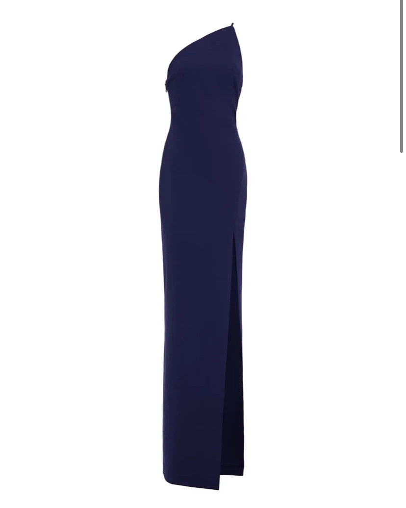 strapless open back dress Rent Nobody's Child Blue One Shoulder Skylar Midi Dress main image 1