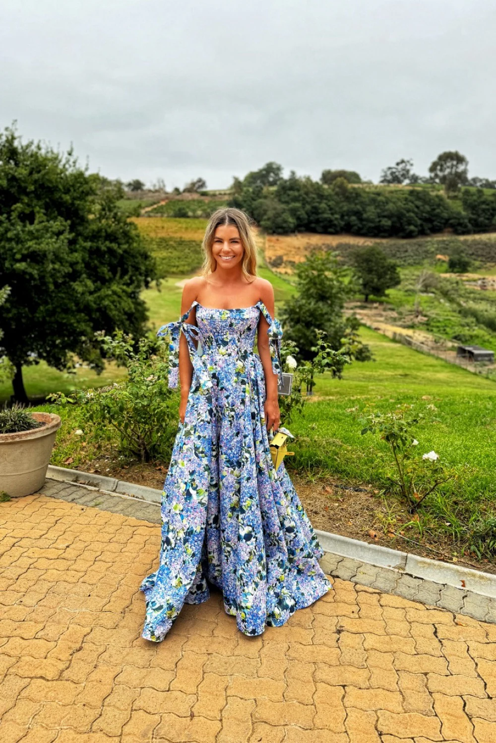 milla blue hydrangea strapped maxi dress Milla Women's Blue Hydrangea Strapped Maxi Dress