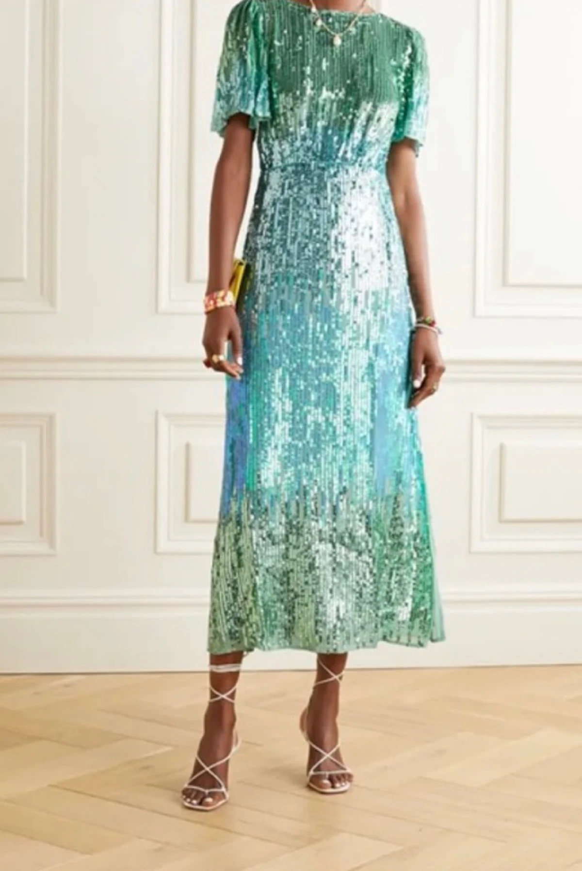 rixo sequin dress Ronan Mini Dress in Squiggle Sequin Ivory