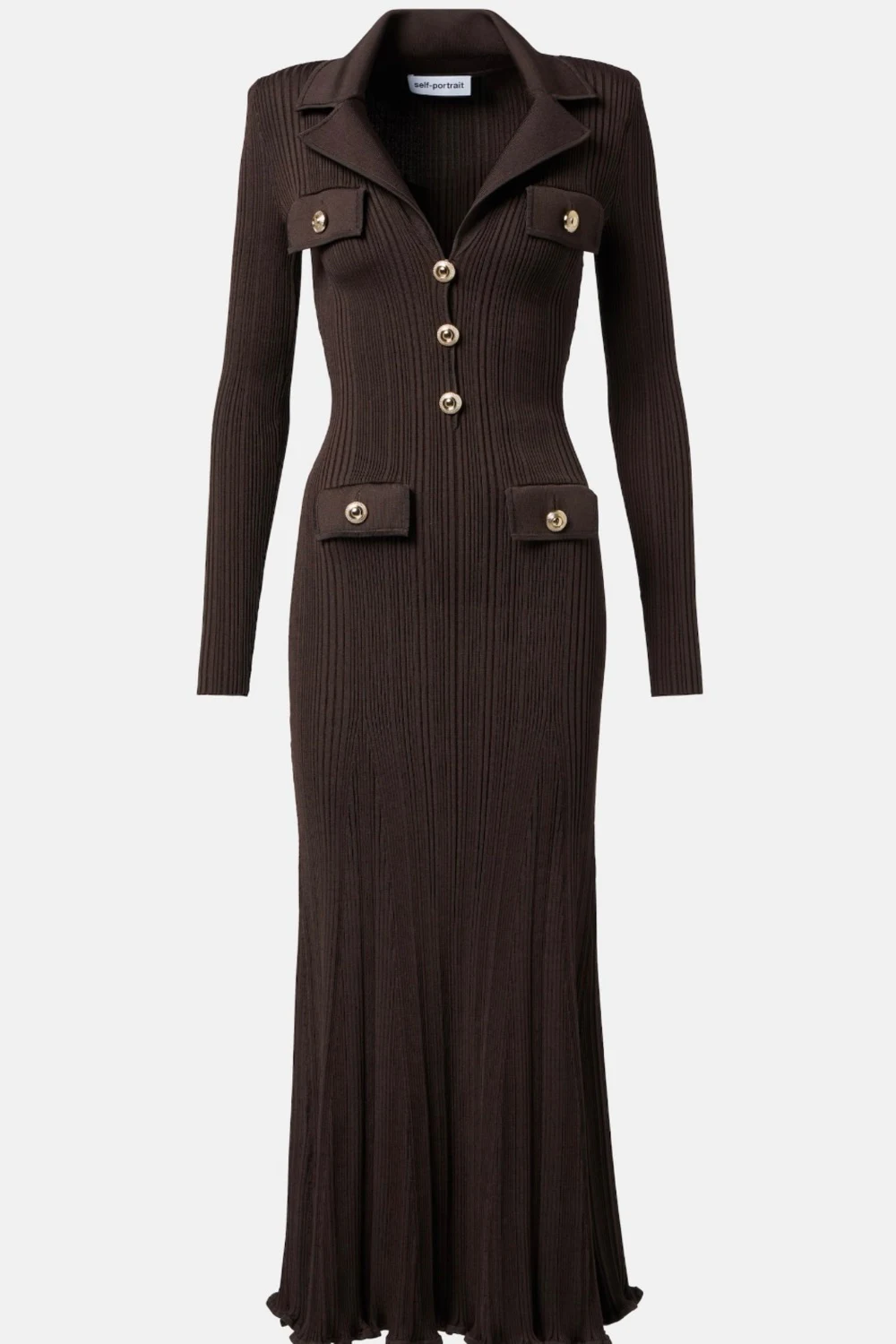 Rent Self-Portrait Brown Dress UK 8 | By Rotation UK