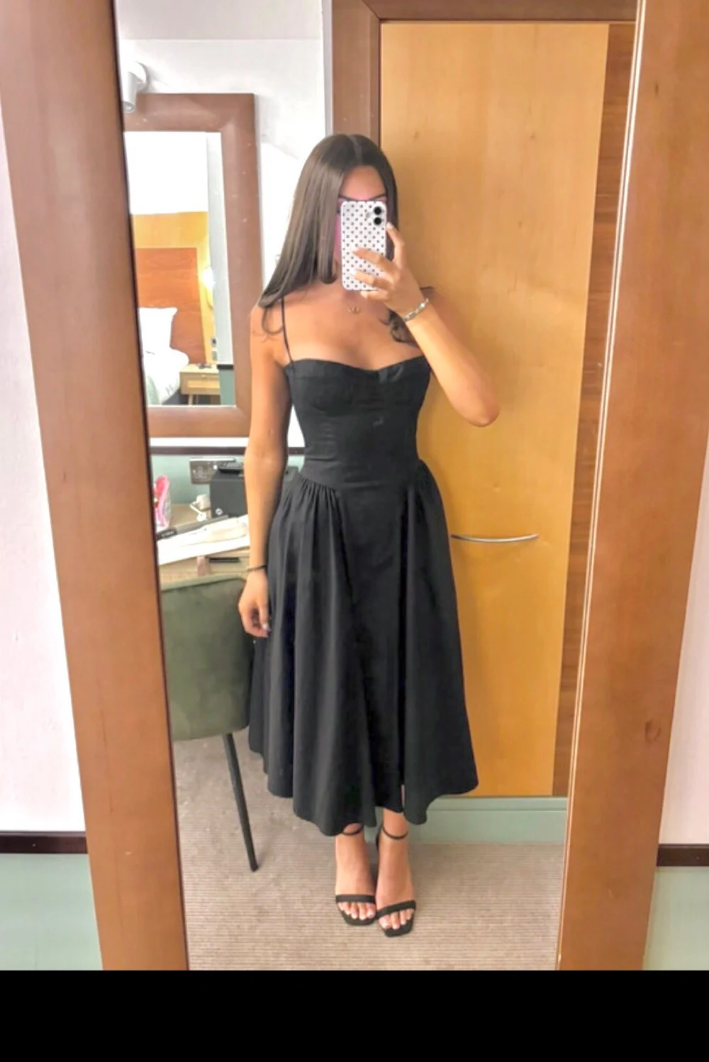 samaria black corset midi dress Clothing  Dresses  Black Midi Dress with Gathered Skirt