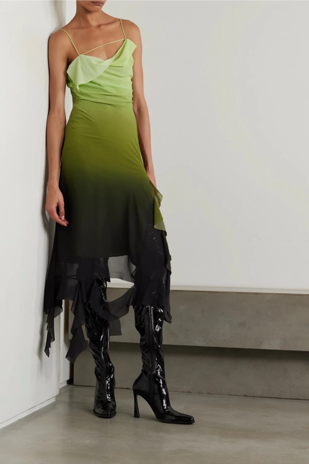 acne studios green dress Acne Studios - Satin slip dress