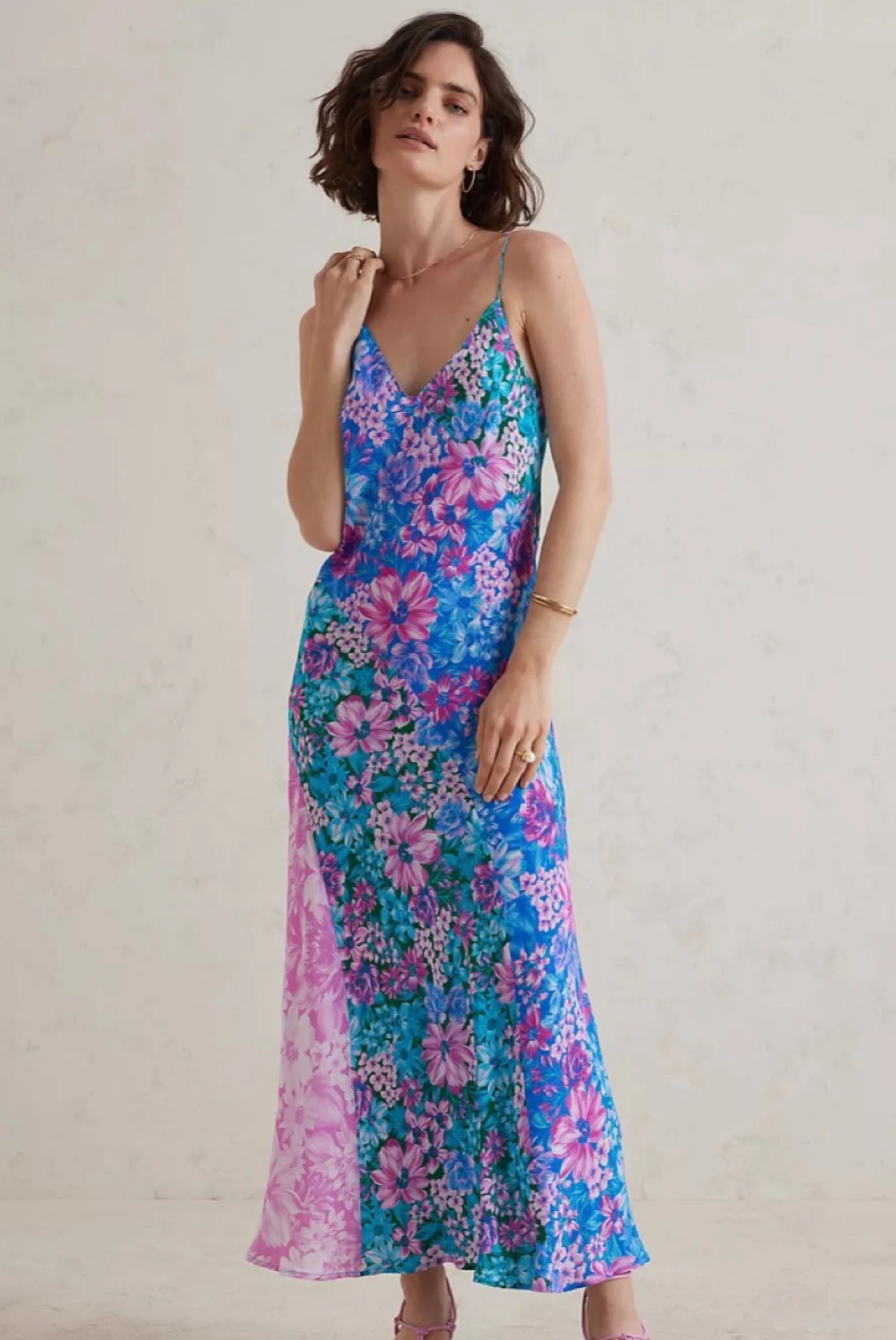 kachel floral bias cut dress Floral Bias Cut Dress