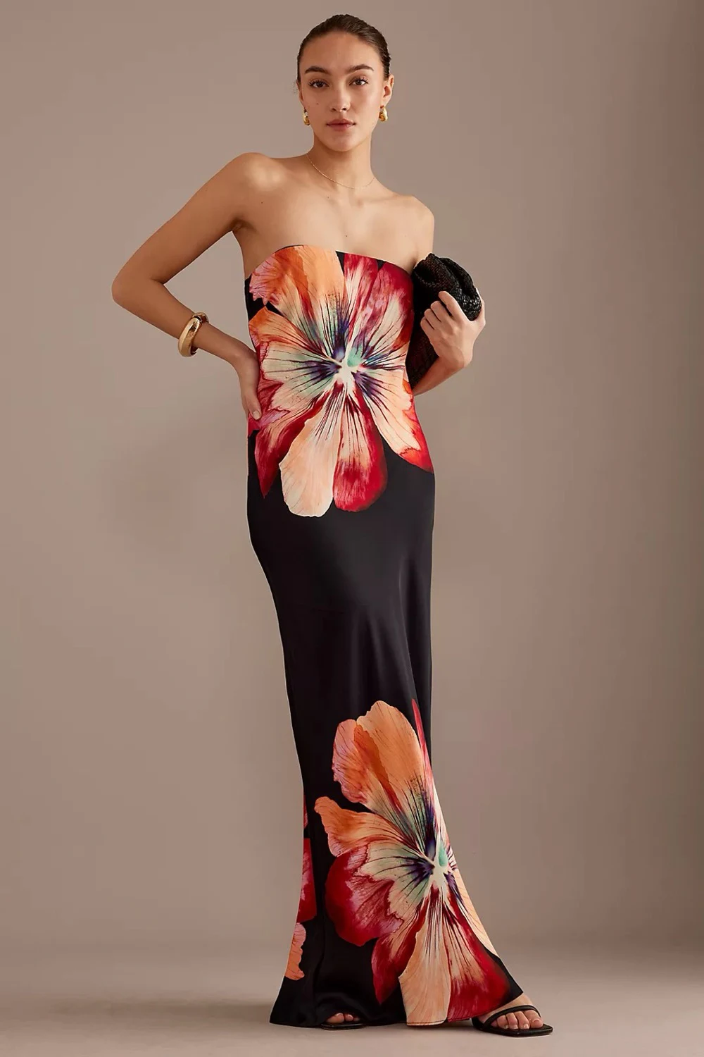 fleur strapless satin maxi dress anthropologie Fleur Strapless Satin Maxi Slip Dress