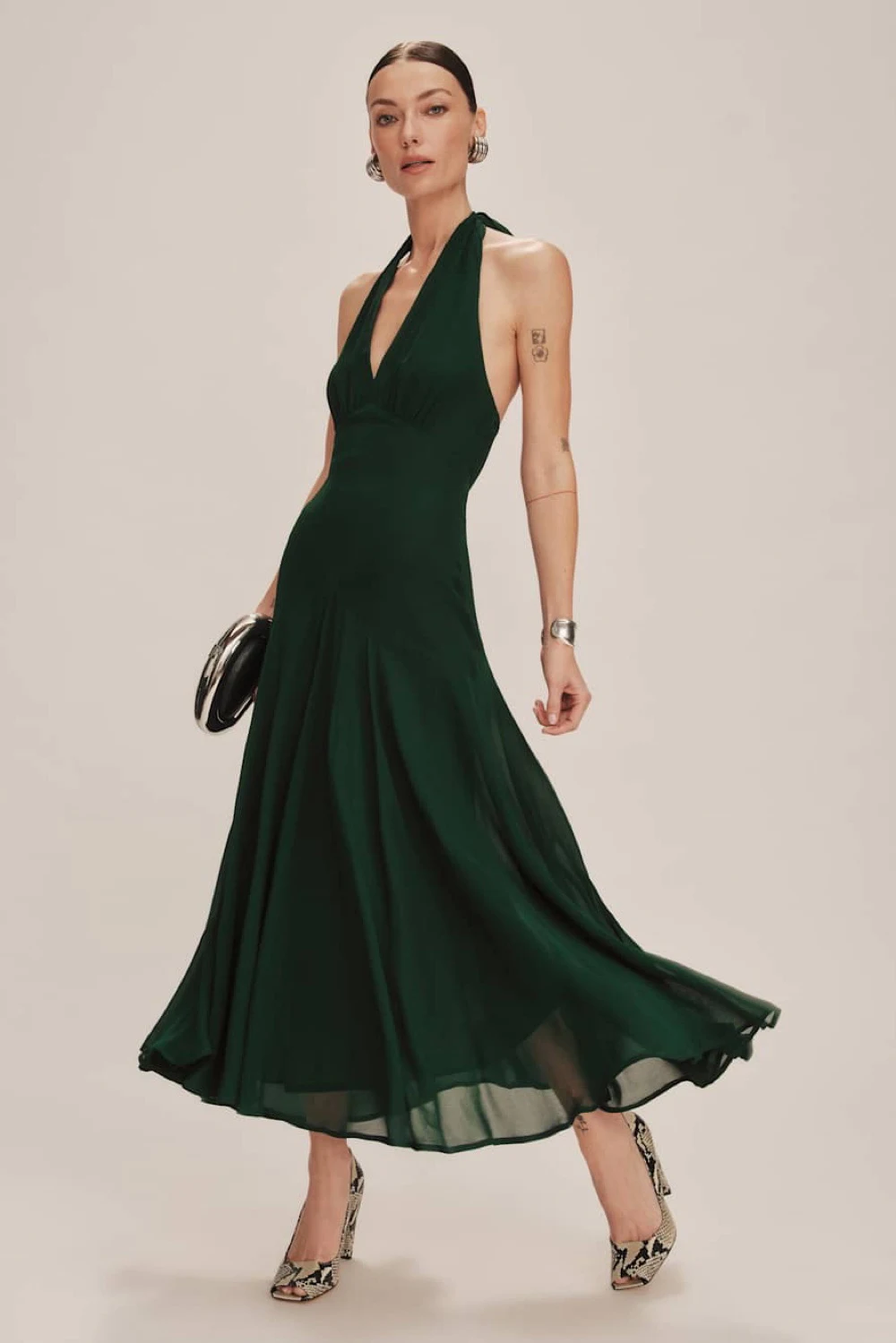 Rent Reformation Green Dress UK 8 | By Rotation UK