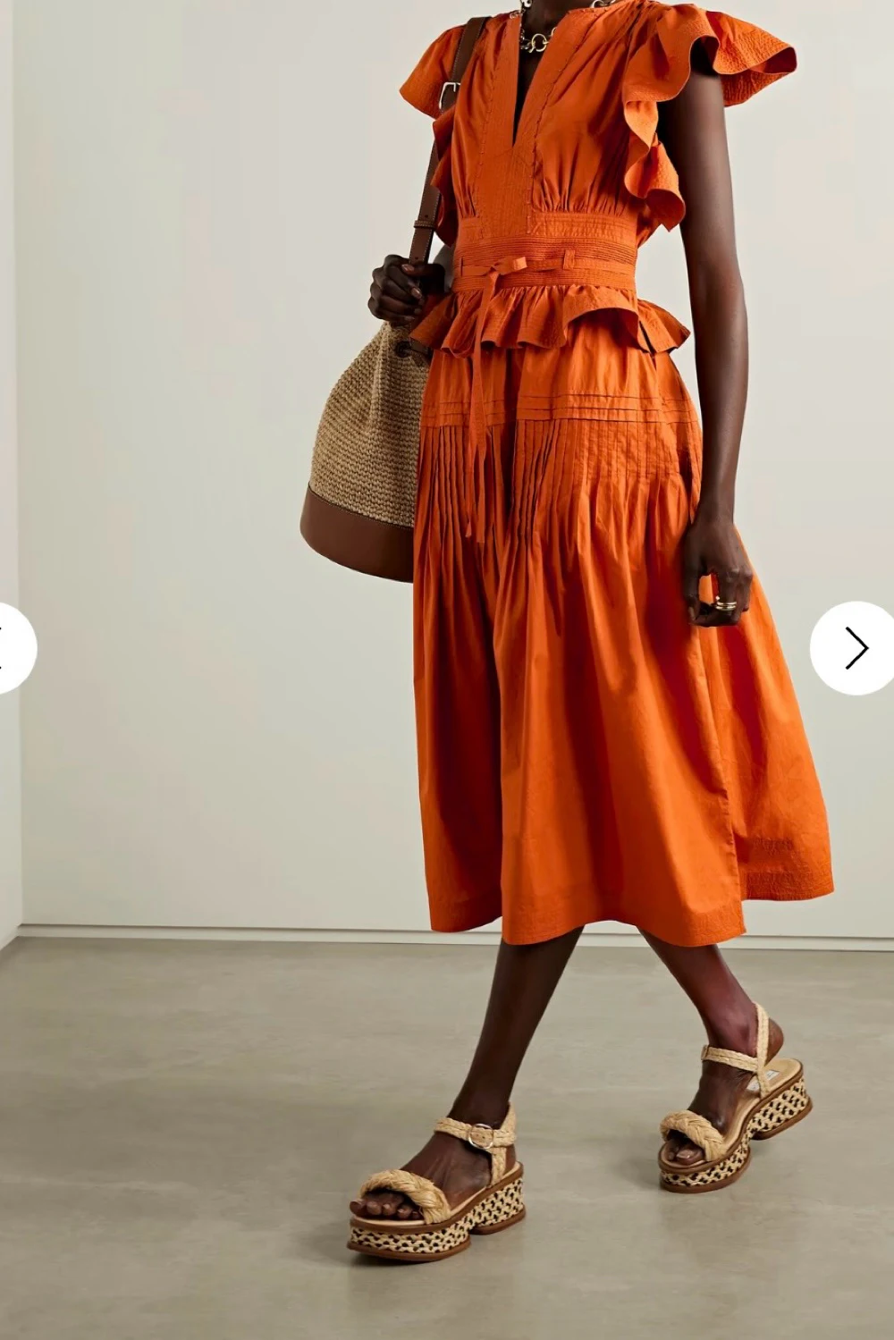 Rent Ulla Johnson Orange Dress UK 10 | By Rotation UK