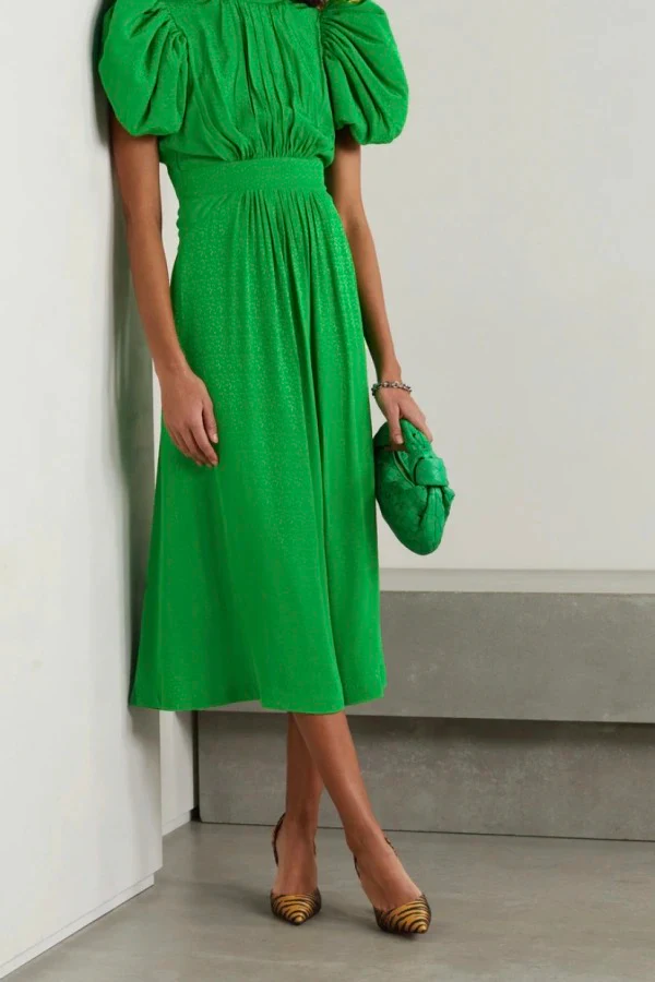 rotate birger christensen green dress ROTATE Birger Christensen Merle Dress