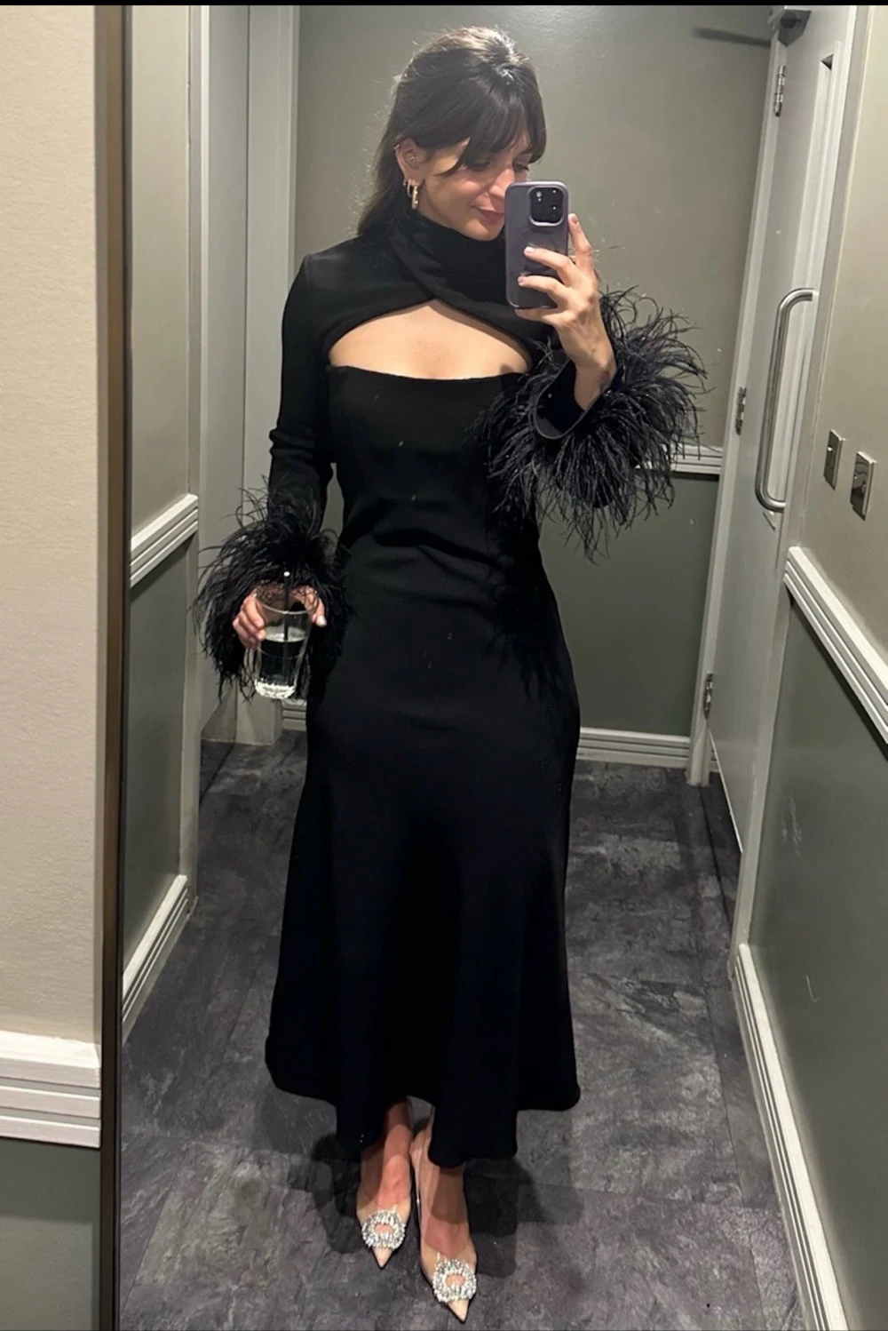 16arlington black dress Rent UK 10 Heart Cutout Dress collection_hats_collections Size:US Size 22W The asymmetric bodice features