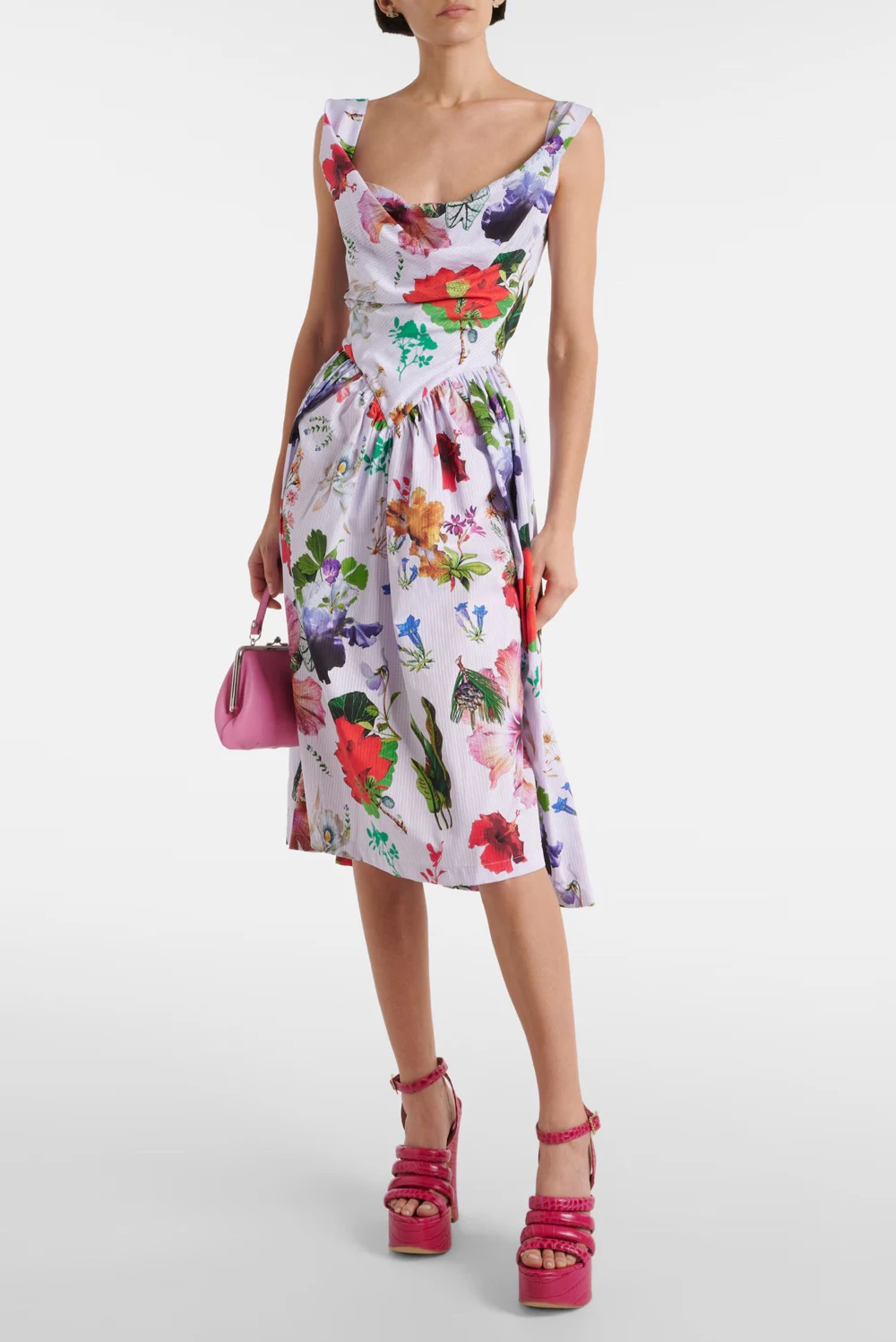 Vivienne Westwood ローズプリントメイドワンピース Rent Vivienne Westwood White Dress UK 10 | By Rotation UK