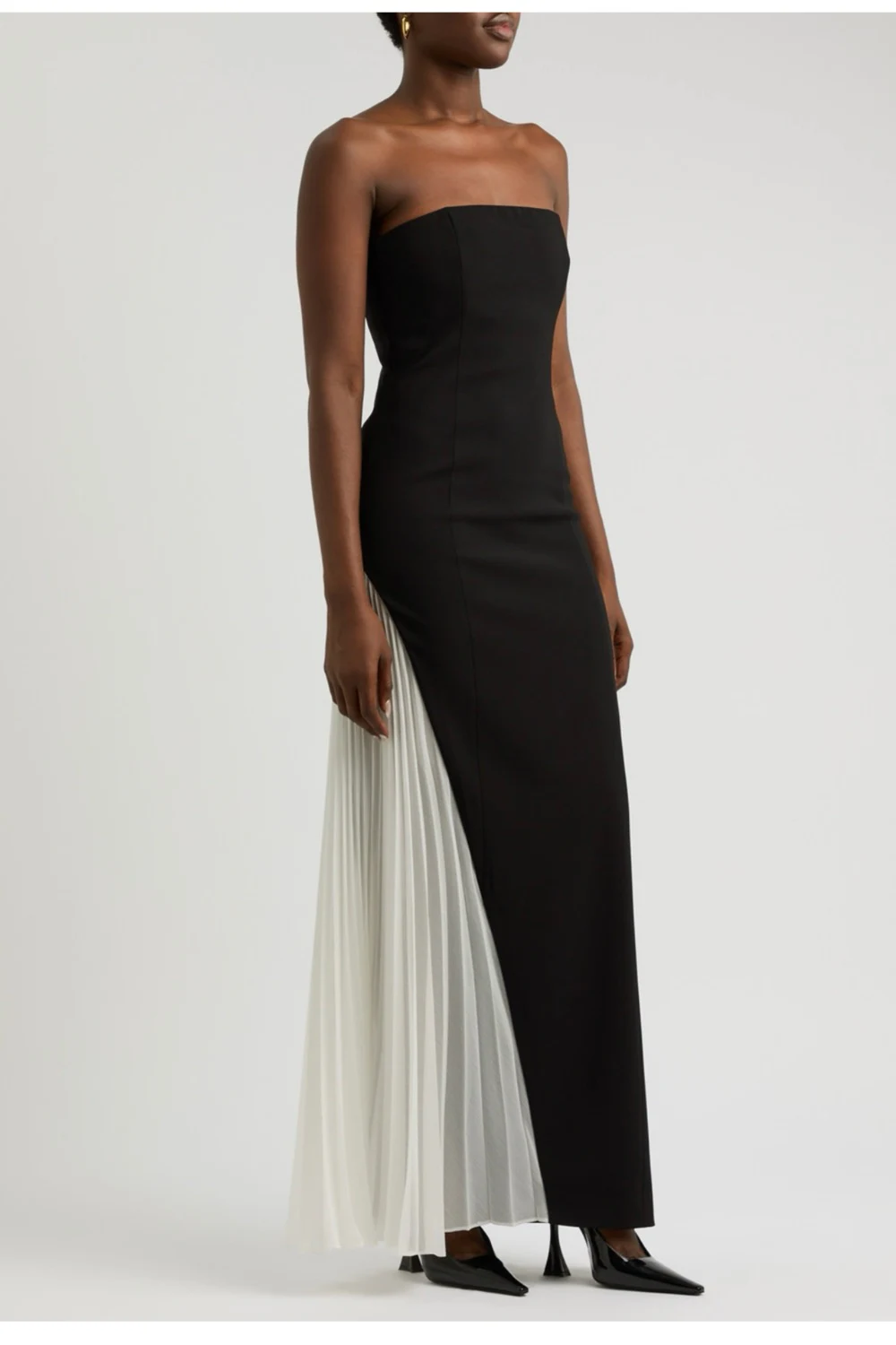chinese dress ladies alice + olivia Women's Retha Strapless Maxi Dress, Black/Off White, 10 at  Amazon Women's Clothing store main image 1