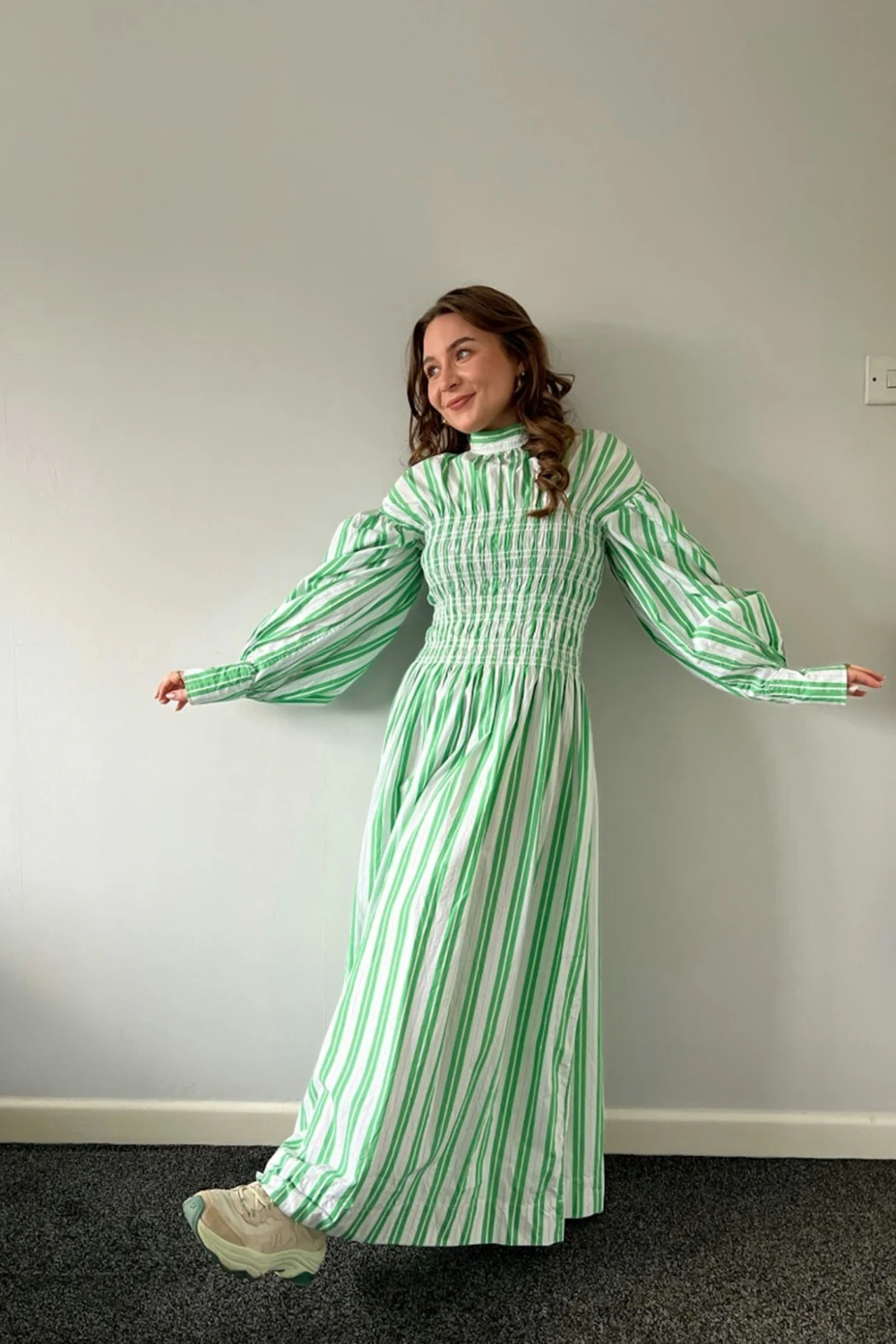 Rent Ganni Green Dress UK 8 | By Rotation UK