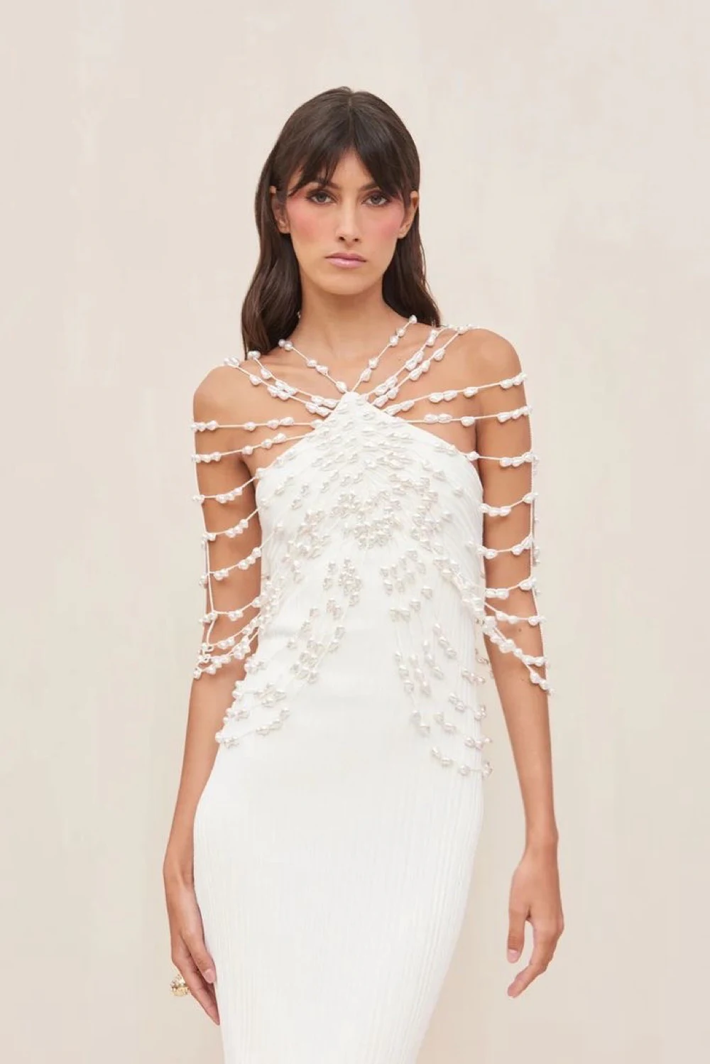 Rent Cult Gaia Beige Dress UK 10 | By Rotation UK