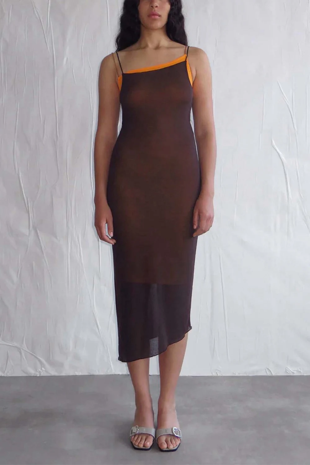 paloma wool brown dress Paloma Wool Women'Size S Sully Long Silk Dress | Brown