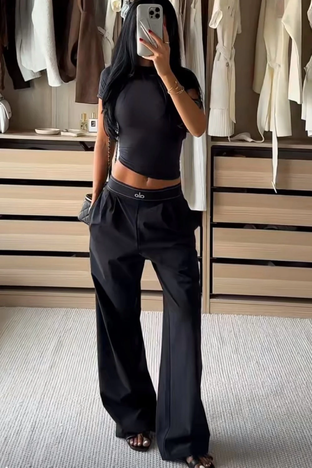 Rent Alo yoga Black Trousers UK 8 | By Rotation UK