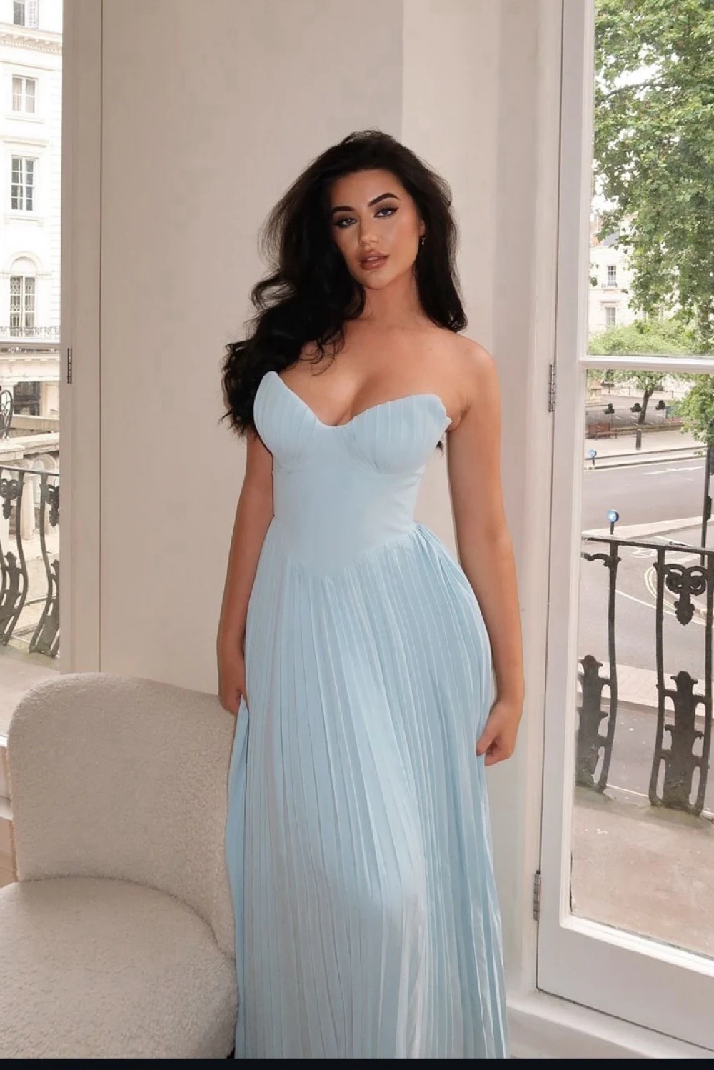 strapless open back dress Sovere Oz Pleated Smock Dress
