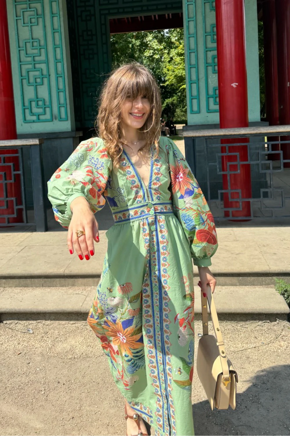 farm rio green bright yard maxi dress Rent Farm Rio Green Dress UK 8
