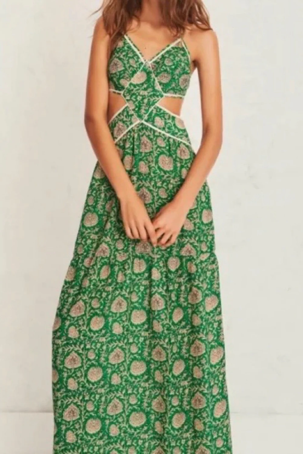 ba&sh green cut out dress Ba&Sh Women's Aria Cutout Midi Dress - Green - Size M