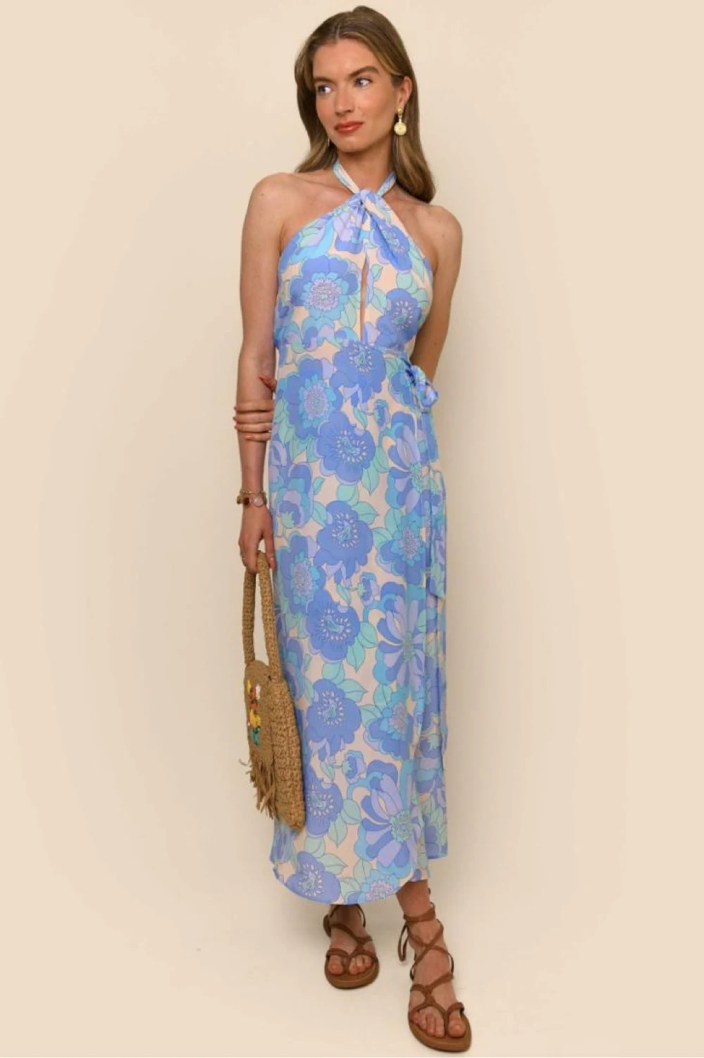 Rent Rixo Blue Dress UK 10 | By Rotation UK