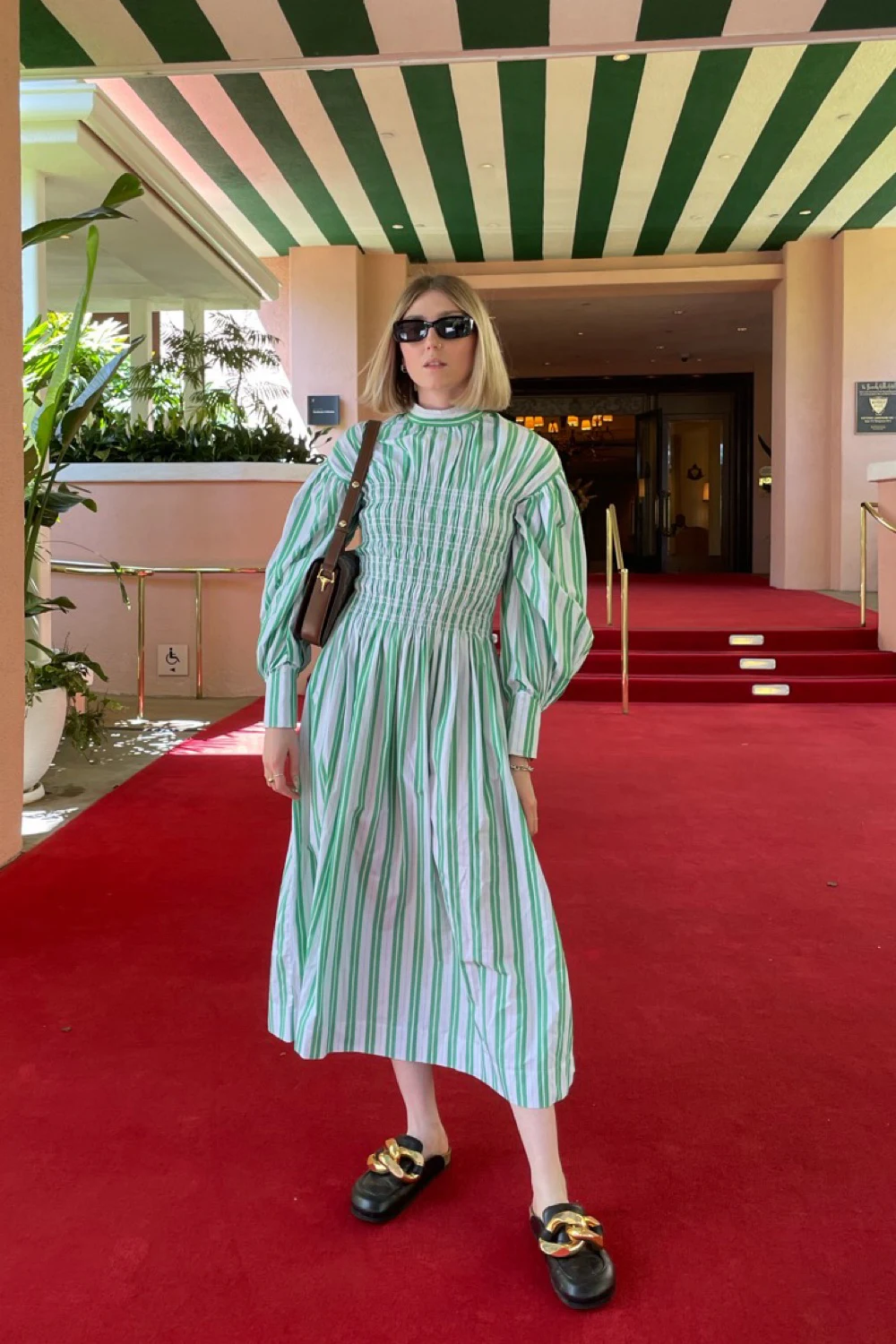 Rent Ganni Green Dress UK 8 | By Rotation UK