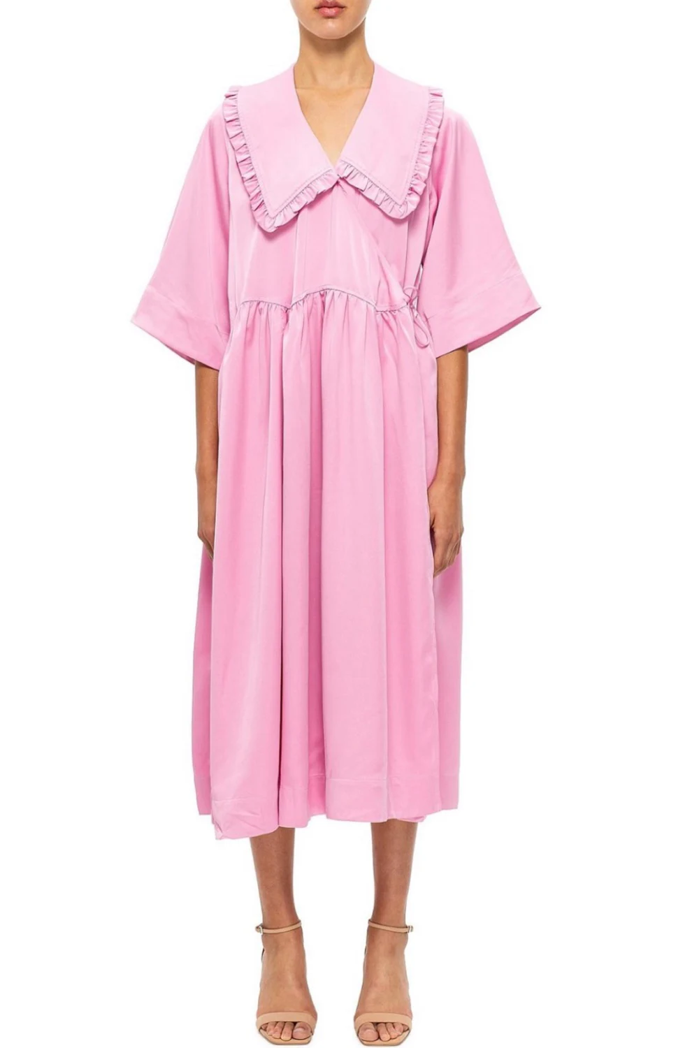 Rent Ganni Pink Dress UK 14 | By Rotation UK