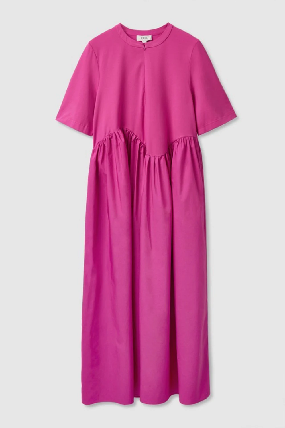 cos hot pink dress COS Oversized Asymmetric-Waist Dress