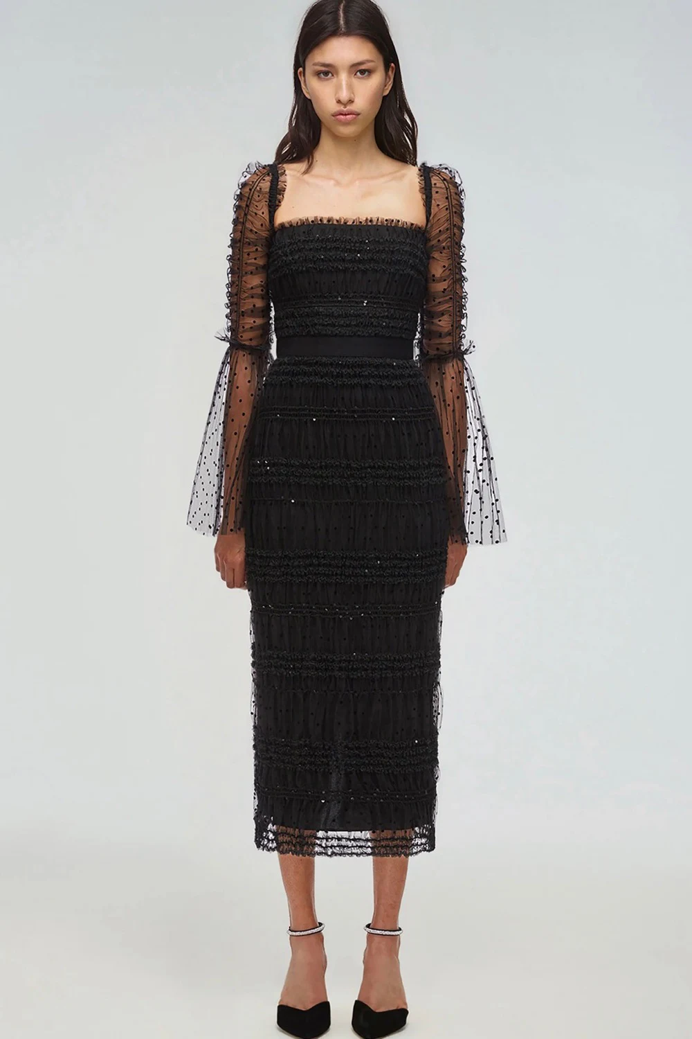 Rent Self-Portrait Black Dress UK 12 | By Rotation UK