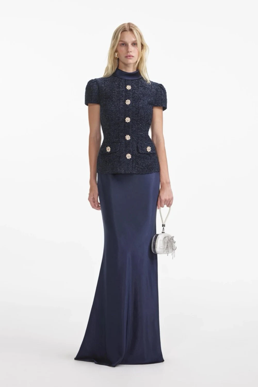 Rent Self-Portrait Navy Dress UK 6 | By Rotation UK