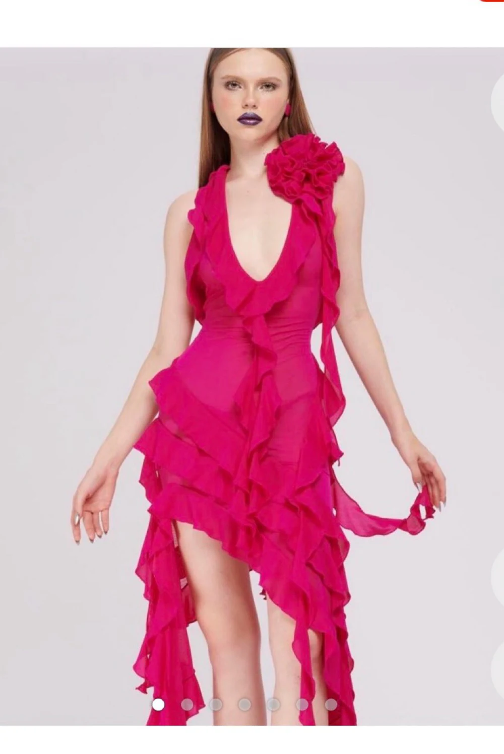 handkerchief cut dress Theia Florence Hem - Poseidon Size:One Size (see description) The asymmetric skirt falls ProductID: 109966 Long Sleeve Sweater Dresses