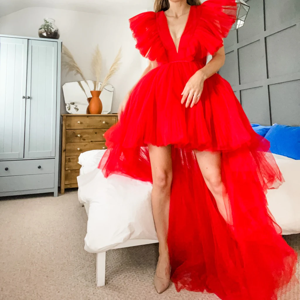 Rent H&M X Giambattista Valli Red Dress UK 6 | By Rotation UK