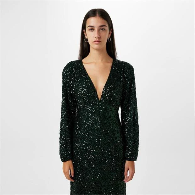 mini hunter green dress Glaziel Drape Sleeve Mini Dress (Hunter Green) main image 0