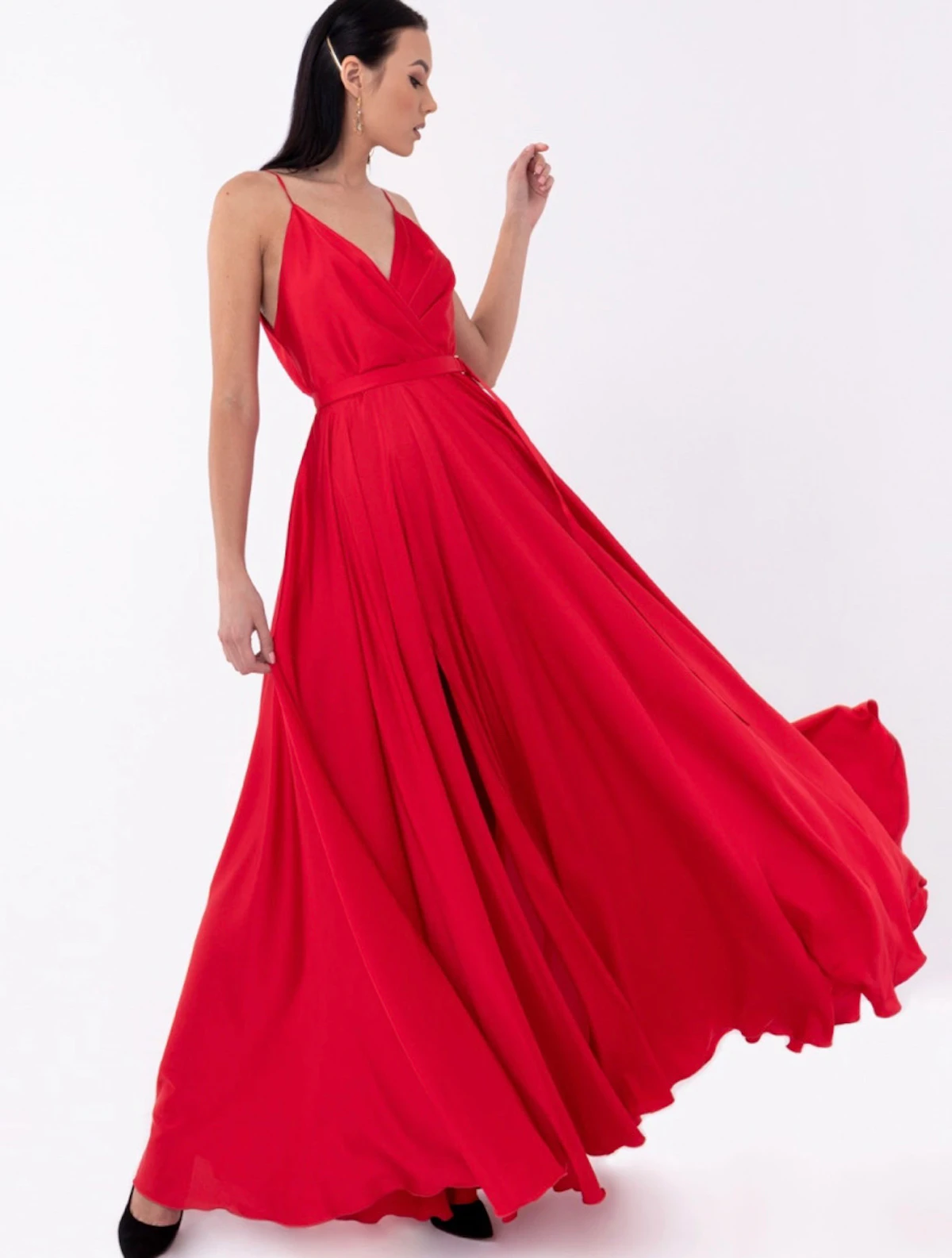 wolf and badger red dress Long Sleeve Red Wave Hem Dress (XL) reviews - Wolf & Badger
