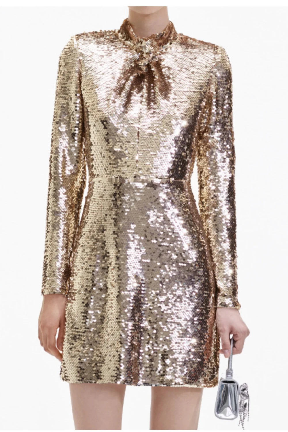 green emerald velvet dress Self-Portrait - Gold Sequin Mini Dress