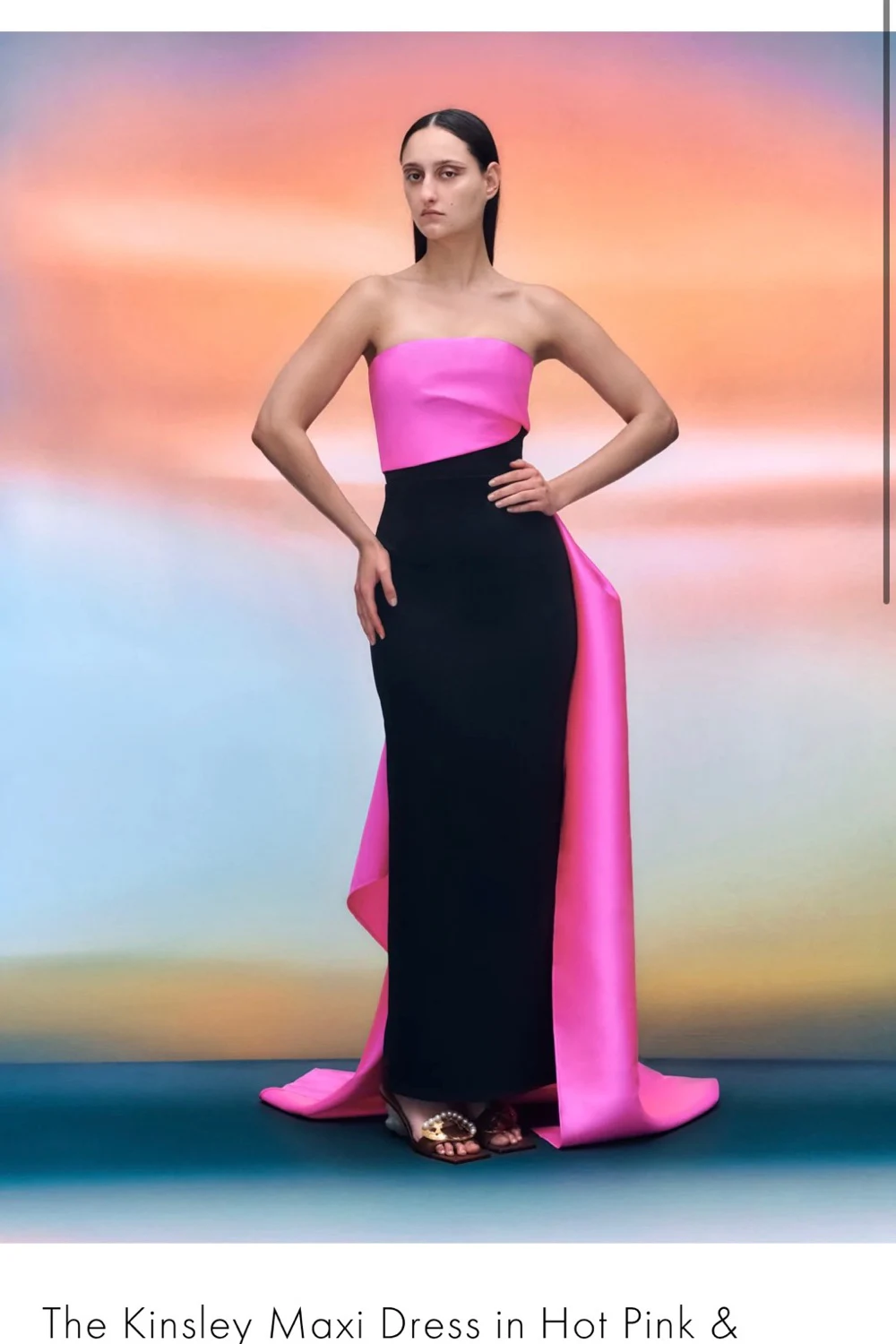 open lace back dress The Lea Maxi Dress in Hot Pink main image 0