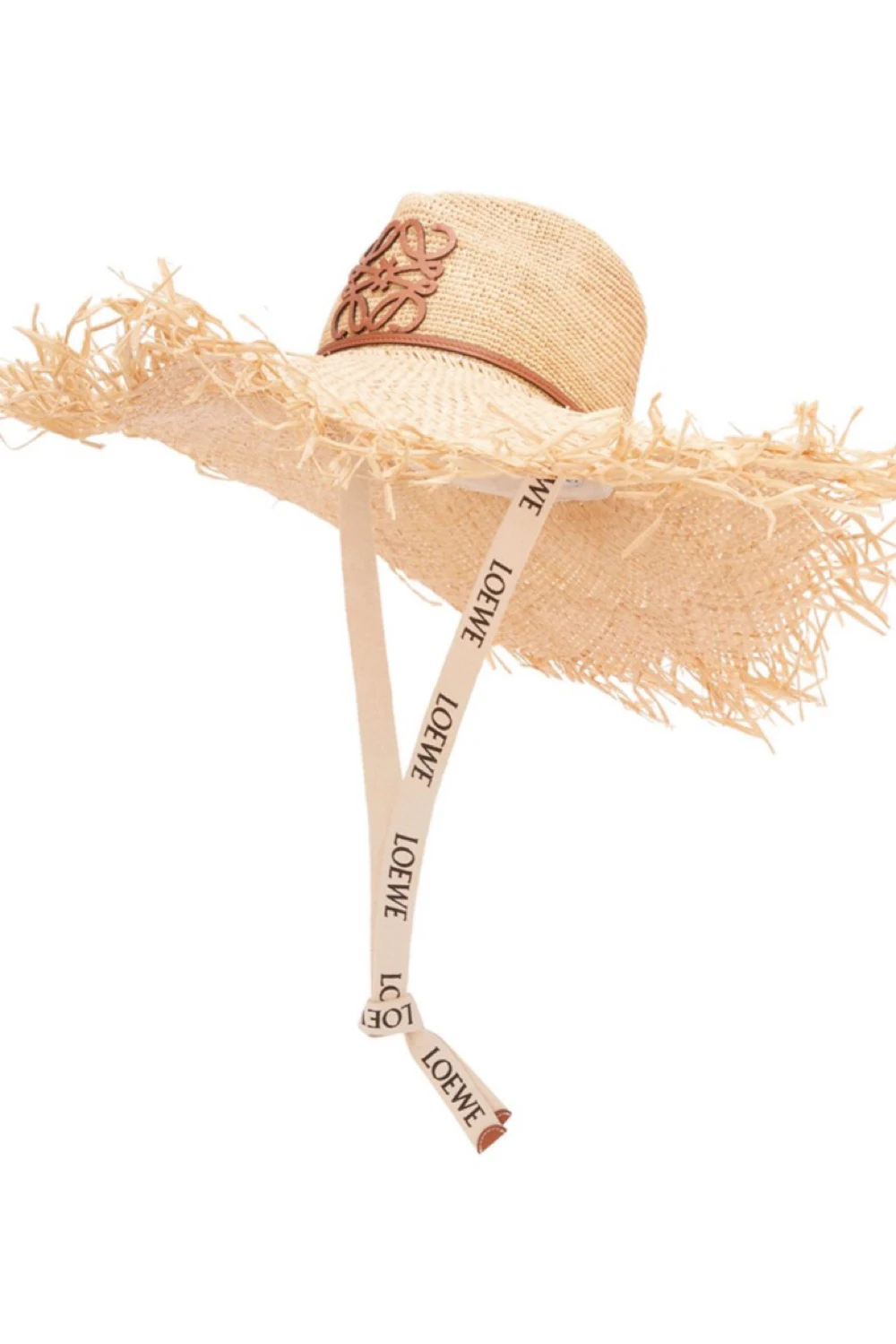 Loewe Brown Beach Straw Hat  With Logo Loewe Logo Woven Raffia Bucket Hat - Bergdorf Goodman main image 4