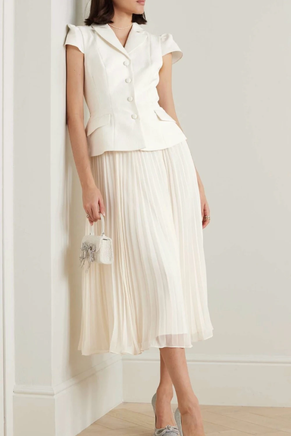 Rent Self-Portrait White Dress UK 8 | By Rotation UK