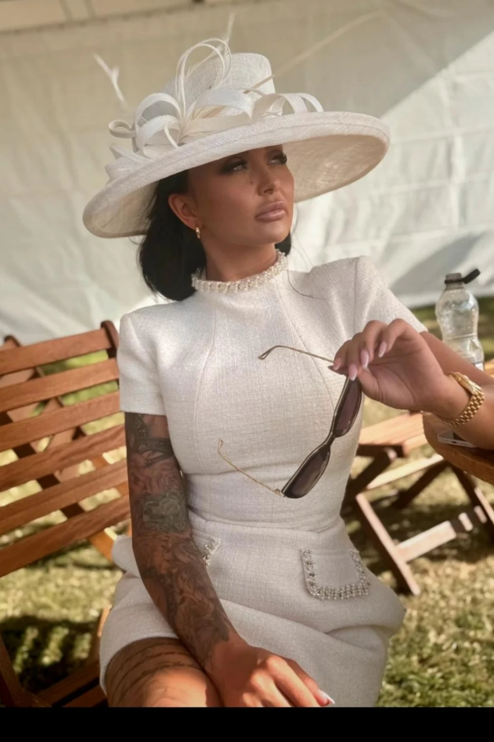 Rent Nadine Merabi White Dress UK 8 | By Rotation UK