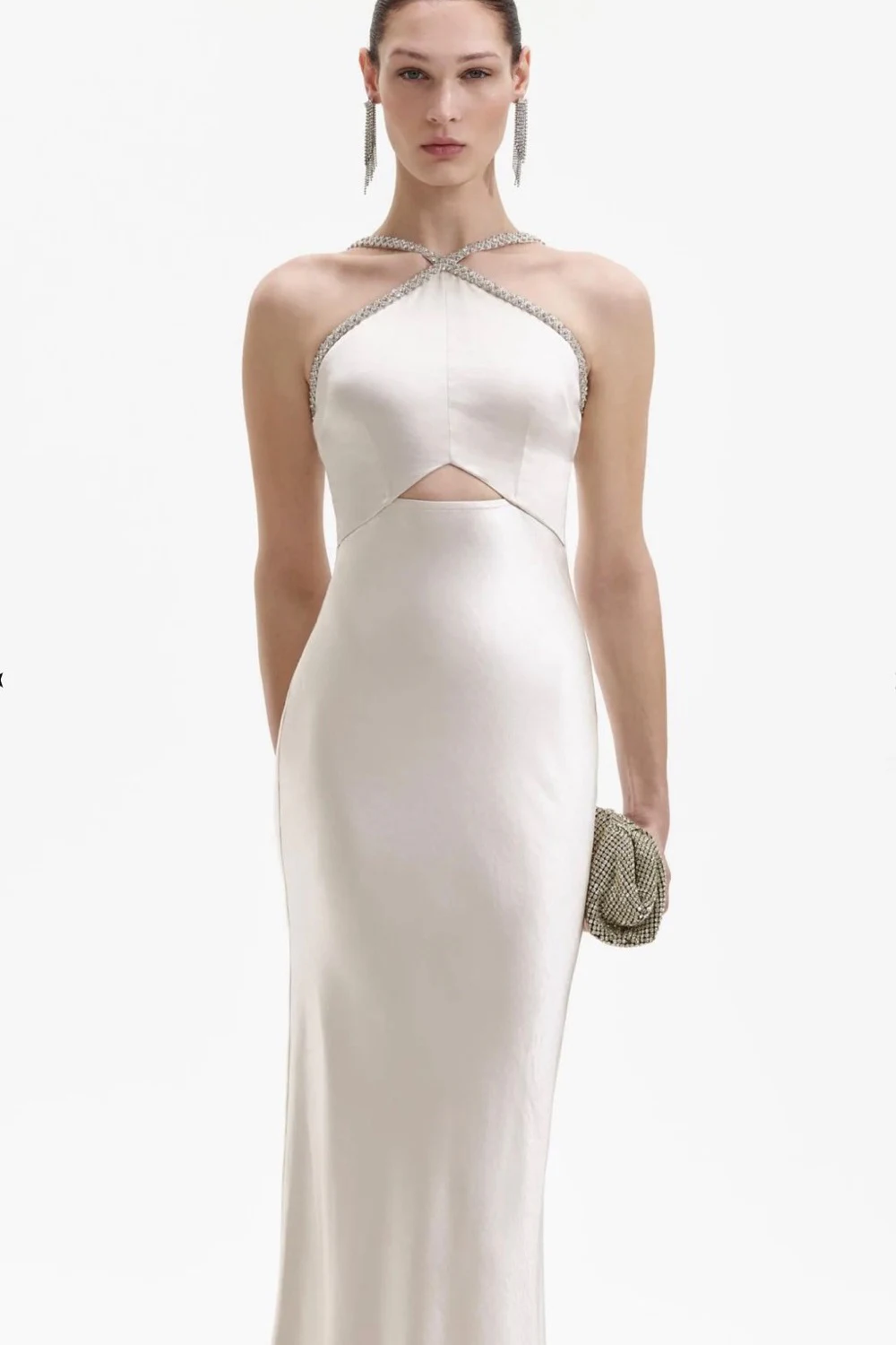 Rent Self-Portrait Beige Dress UK 8 | By Rotation UK