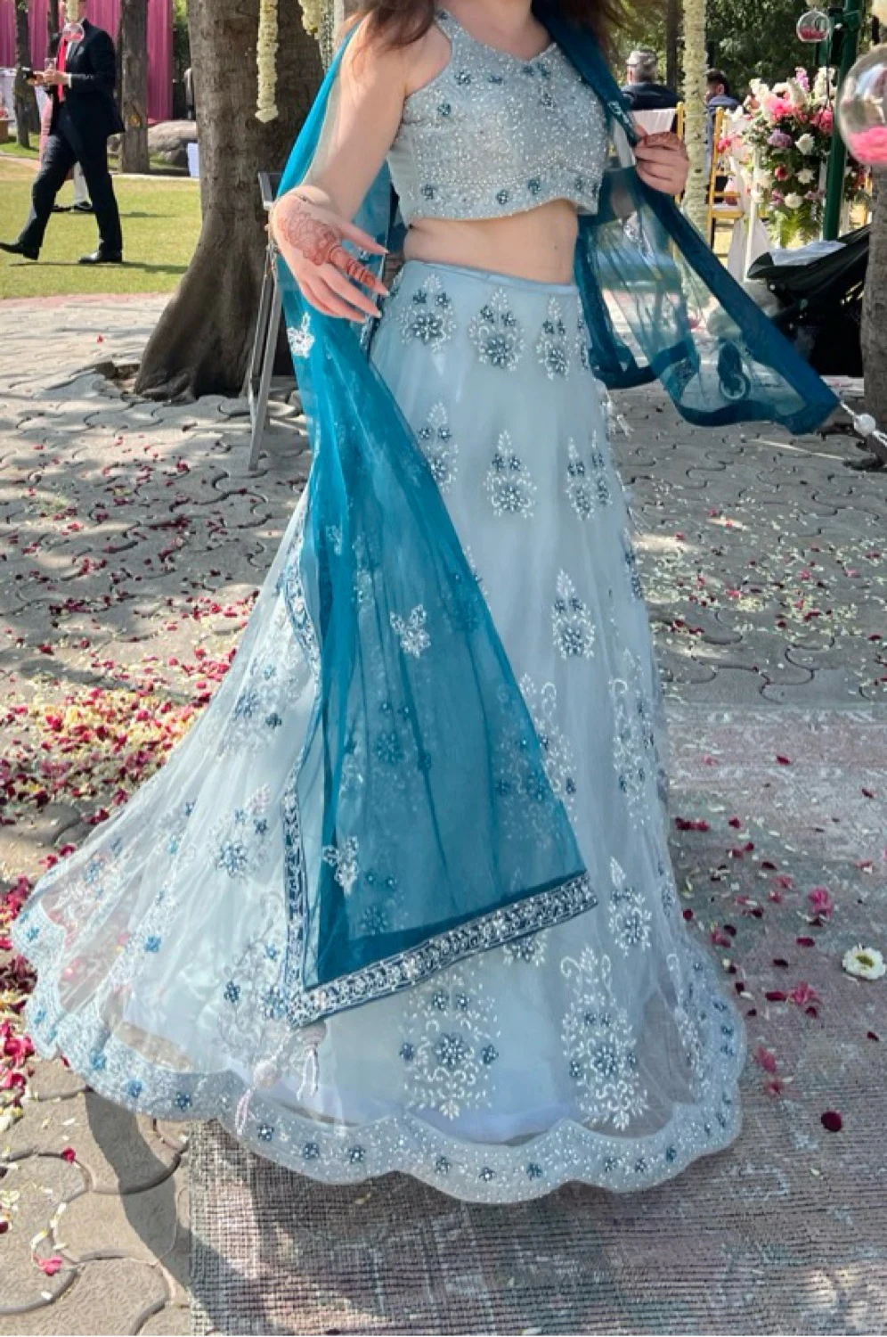 Rent Indian Lehenga Blue Dress UK 12 | By Rotation UK